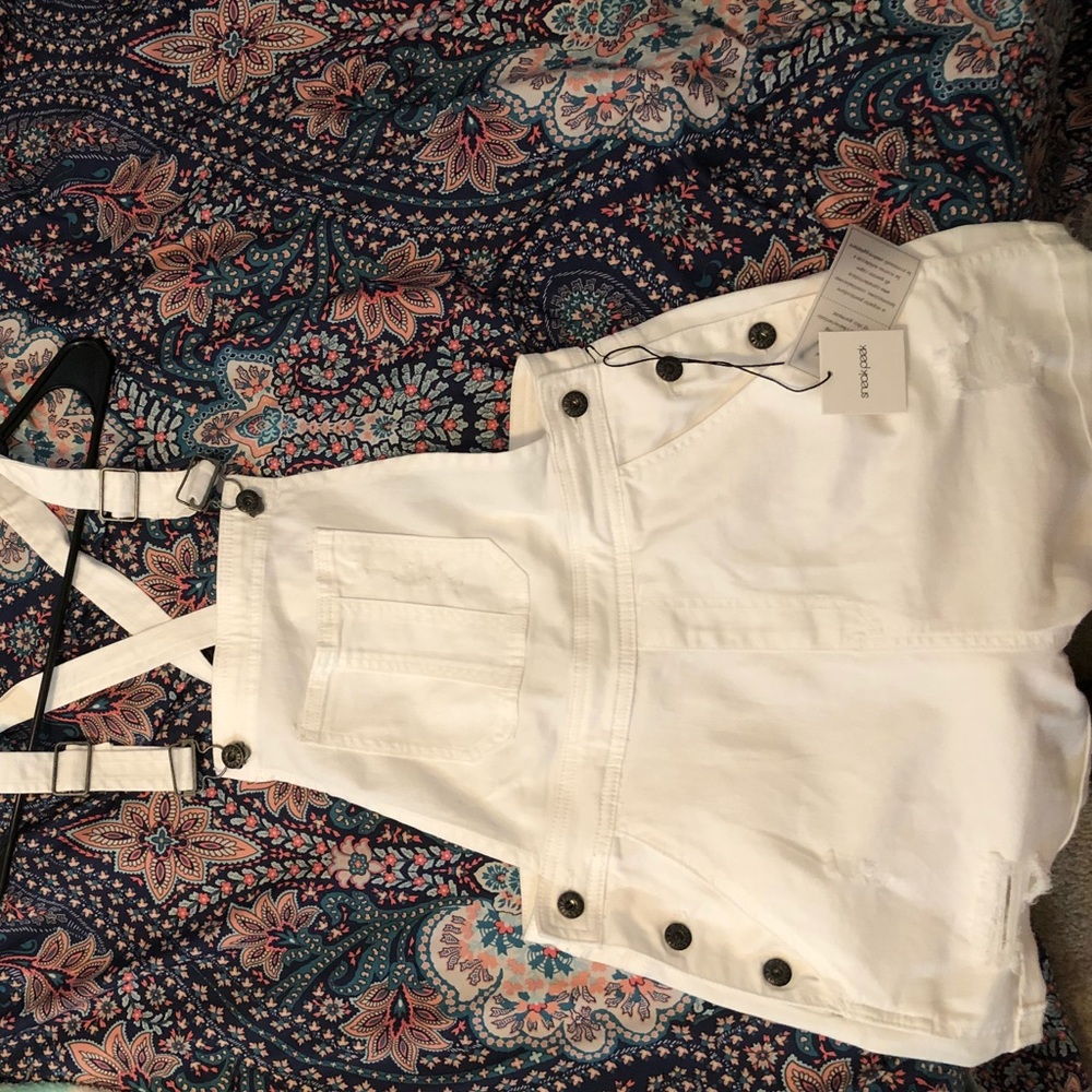 Eyes white open overall shorts